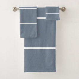 Donkergrijs witte geometrische lijnen bad handdoek