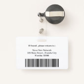 Donkergrijs & Witte Pers Pass Badge (Achterkant met intrekbare)