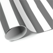Donkergrijs & Witte Scheve Strepen Cadeaupapier (Rol Hoek)