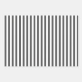 Donkergrijs & Witte Strepen Inpakpapier Vel (Voorkant 2)