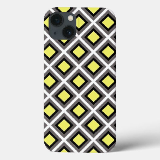 Donkergrijs, zwart, geel Ikat Diamonds, afkomstig Case-Mate iPhone Case (Achterkant)