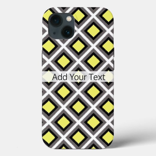 Donkergrijs, zwart, geel Ikat Diamonds, afkomstig  Case-Mate iPhone Case (Achterkant)