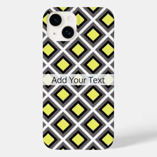 Donkergrijs, zwart, geel Ikat Diamonds, afkomstig  Case-Mate iPhone Case (Achterkant)