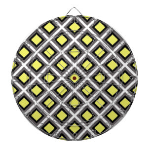 Donkergrijs, zwart, geel Ikat Diamonds, afkomstig Dartbord