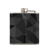 Donkergrijs zwart geometrisch maaspatroon Monogram Heupfles (Achterkant)