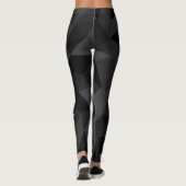 Donkergrijs zwart geometrisch maaspatroon Monogram Leggings (Achterkant)
