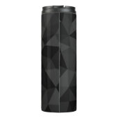 Donkergrijs zwart geometrisch maaspatroon Monogram Thermosbeker (Achterkant)