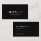 Donkergrijs Zwart Makelaar Visitekaartje (Voorkant / Achterkant)