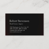 Donkergrijs Zwart Makelaar Visitekaartje (Achterkant)