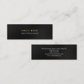 Donkergrijs zwart, modern, eenvoudig professioneel mini visitekaartje (Voorkant / Achterkant)