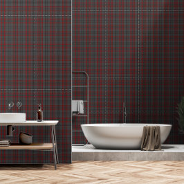 Donkergrijs Zwart Rood Large Tartan Plaid Behang