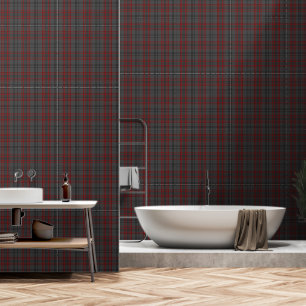 Donkergrijs Zwart Rood Large Tartan Plaid Behang