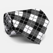 Donkergrijs, zwart, wit en grijs Stropdas afdrukke (Opgerold)