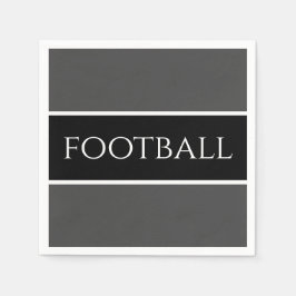 Donkergrijs zwart, zwart, zwart, groot Football Servet