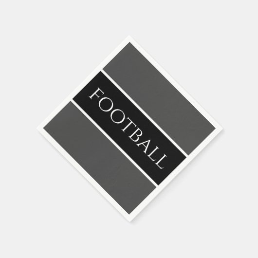 Donkergrijs zwart, zwart, zwart, groot Football Servet (Hoek)