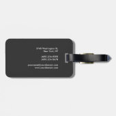 Donkergrijs zwarte moderne consultant minimalistis bagagelabel (Achterkant horizontaal)