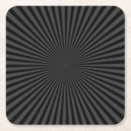 Donkergrijs & Zwarte Retro Sunburst Achtergrond Kartonnen Onderzetters