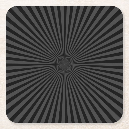Donkergrijs & Zwarte Retro Sunburst Achtergrond Kartonnen Onderzetters (Voorkant)