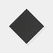 Donkergrijs & Zwarte Retro Sunburst Achtergrond Servet (Hoek)