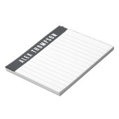 Donkergrijze aangepaste naam gelinkt notitieblok (Linkerzijde)