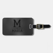 donkergrijze abstracte achtergrond bagagelabel (Voorkant horizontaal)