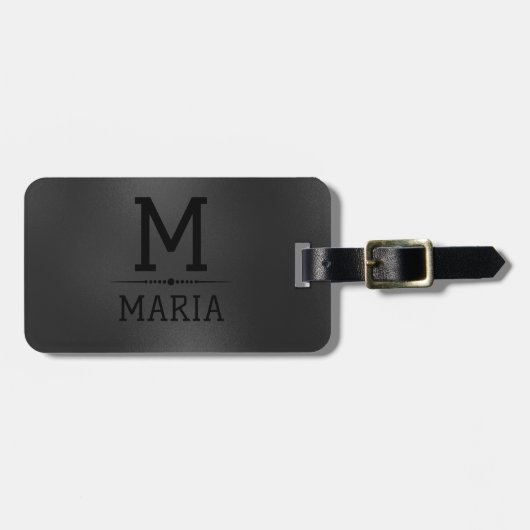 donkergrijze abstracte achtergrond bagagelabel (Voorkant horizontaal)