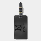 donkergrijze abstracte achtergrond bagagelabel (Voorkant verticaal)