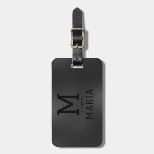 donkergrijze abstracte achtergrond bagagelabel (Voorkant verticaal)