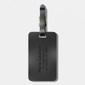 donkergrijze abstracte achtergrond bagagelabel (Achterkant verticaal)