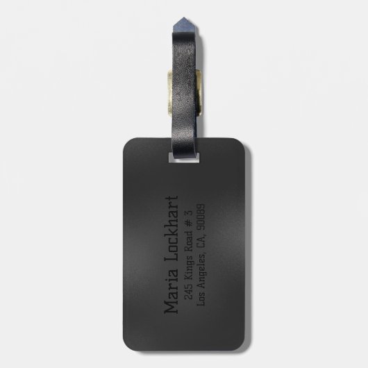 donkergrijze abstracte achtergrond bagagelabel (Achterkant verticaal)