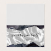 Donkergrijze Agate Zilver Glitter Luxe Visitekaartje (Buitenkant ongevouwen)