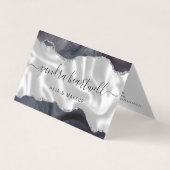 Donkergrijze Agate Zilver Glitter Luxe Visitekaartje (Voorkant)