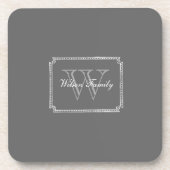 Donkergrijze alk Monogram S/6 Onderzetters (Voorkant)