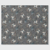 Donkergrijze Baby Gothic Rocking Horse Cadeaupapier (Vlak)