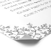 Donkergrijze bladeren cirkelvormige trouwzitjes poster (Hoek)