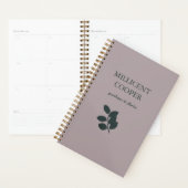 Donkergrijze bladeren silhouet paars planner (Display)