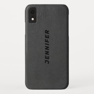 Donkergrijze bladlederen textuur Case-Mate iPhone case