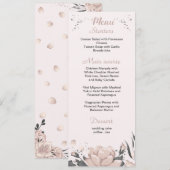 donkergrijze bloemen botanische bruiloft menu (Voorkant / Achterkant)