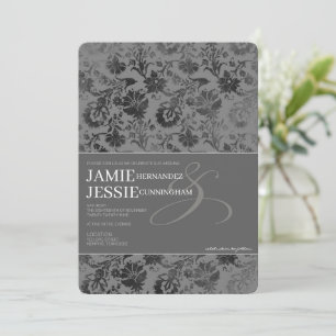 Donkergrijze bloemen kaart