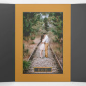 Donkergrijze champagne bubbels, bruiloft suite drieluik uitnodiging (Binnenkant midden)