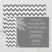 Donkergrijze Chevron; tropische palm Kaart (Voorkant / Achterkant)