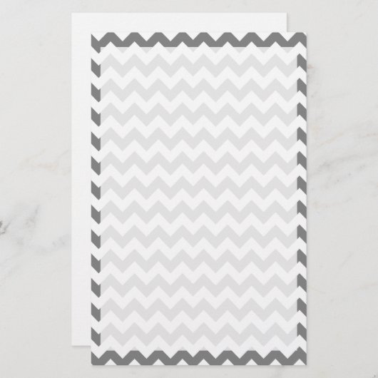 Donkergrijze Chevron; zigzag Briefpapier (Voorkant / Achterkant)
