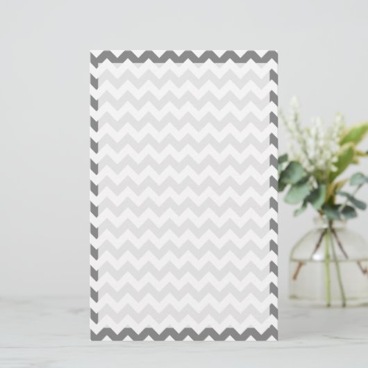 Donkergrijze Chevron; zigzag Briefpapier (Staand voorkant)