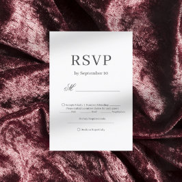 Donkergrijze chique minimalistische elegante bruil RSVP kaartje