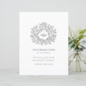 Donkergrijze cirkel verlaat trouwgastinformatie (Staand voorkant)