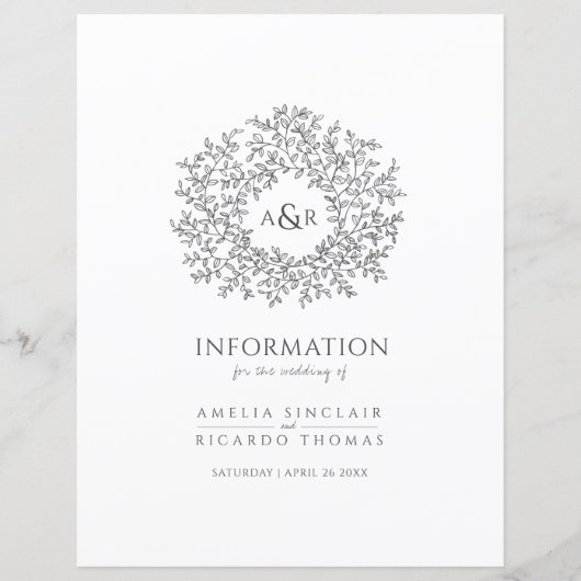 Donkergrijze cirkel verlaat trouwgastinformatie (Voorkant)