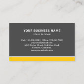 Donkergrijze constructie Bulldozer graafmachine Visitekaartje (Achterkant)