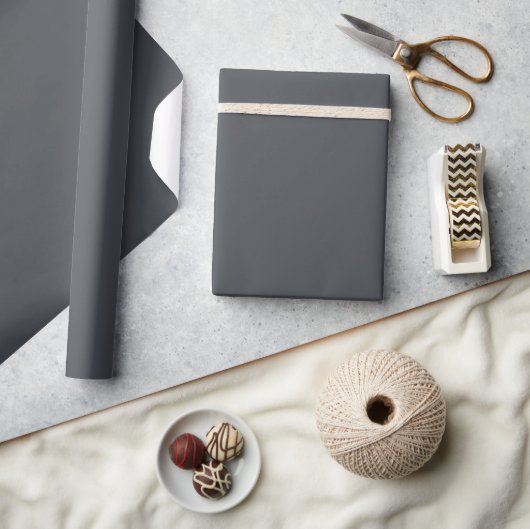 Donkergrijze effen kleur cadeaupapier (Crafts)