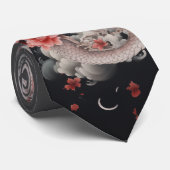 Donkergrijze en roze Aziatische draak Stropdas (Opgerold)