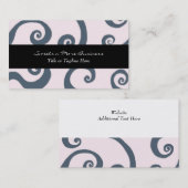 Donkergrijze en roze rondjes visitekaartje (Voorkant / Achterkant)